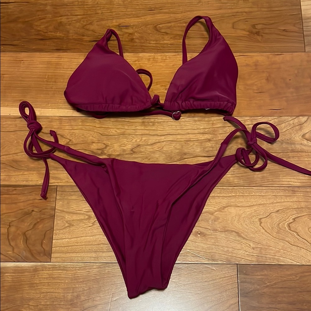 Elegant Burgundy Bikini Set